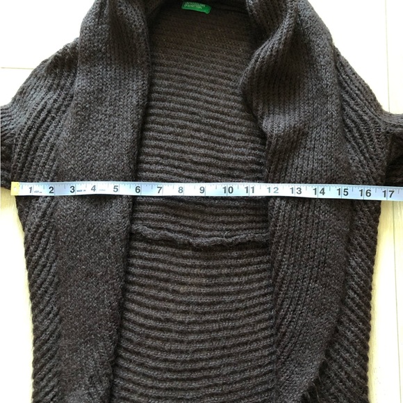 United Colors of Benetton Brown Mohair Blend Sweater Cardigan - Picture 3 of 9